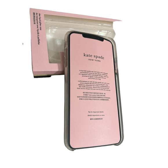 Kate Spade New York Festive Liquid Gold Glitter iPhone XS Max Case (Damaged Box) - Picture 3 of 5